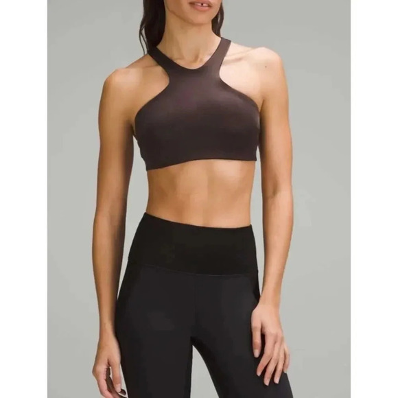 Lululemon NWT Shine Racerback Train Bra Brown Size 12 Gym Exercise Trendy - Picture 1 of 11